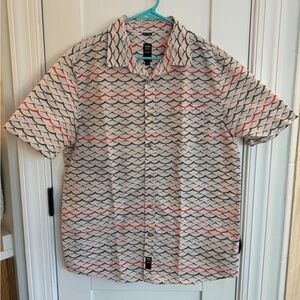 Depactus Casual Waves Pattern Button Down Shirt